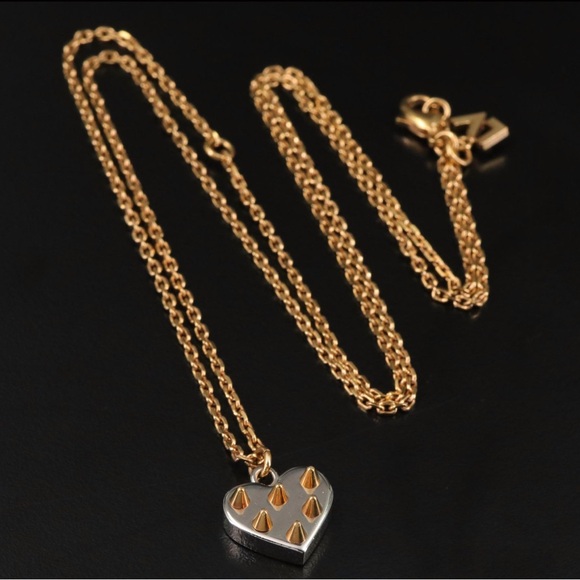 Louis Vuitton spiked heart necklace two tone full inclusion - Picture 2 of 11